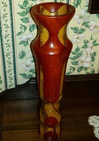 Exotic African Padouk and South American Marblewood Vase