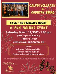 Calvin Vollrath & Country Swing - Old Time Country Dance - Save The Fiddler's Roost - A 'Fun' Raising Event