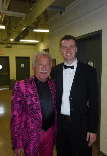After playing a show with Doc Severinsen, backstage at The Living Arts Centre, Mississauga. February 2012.
