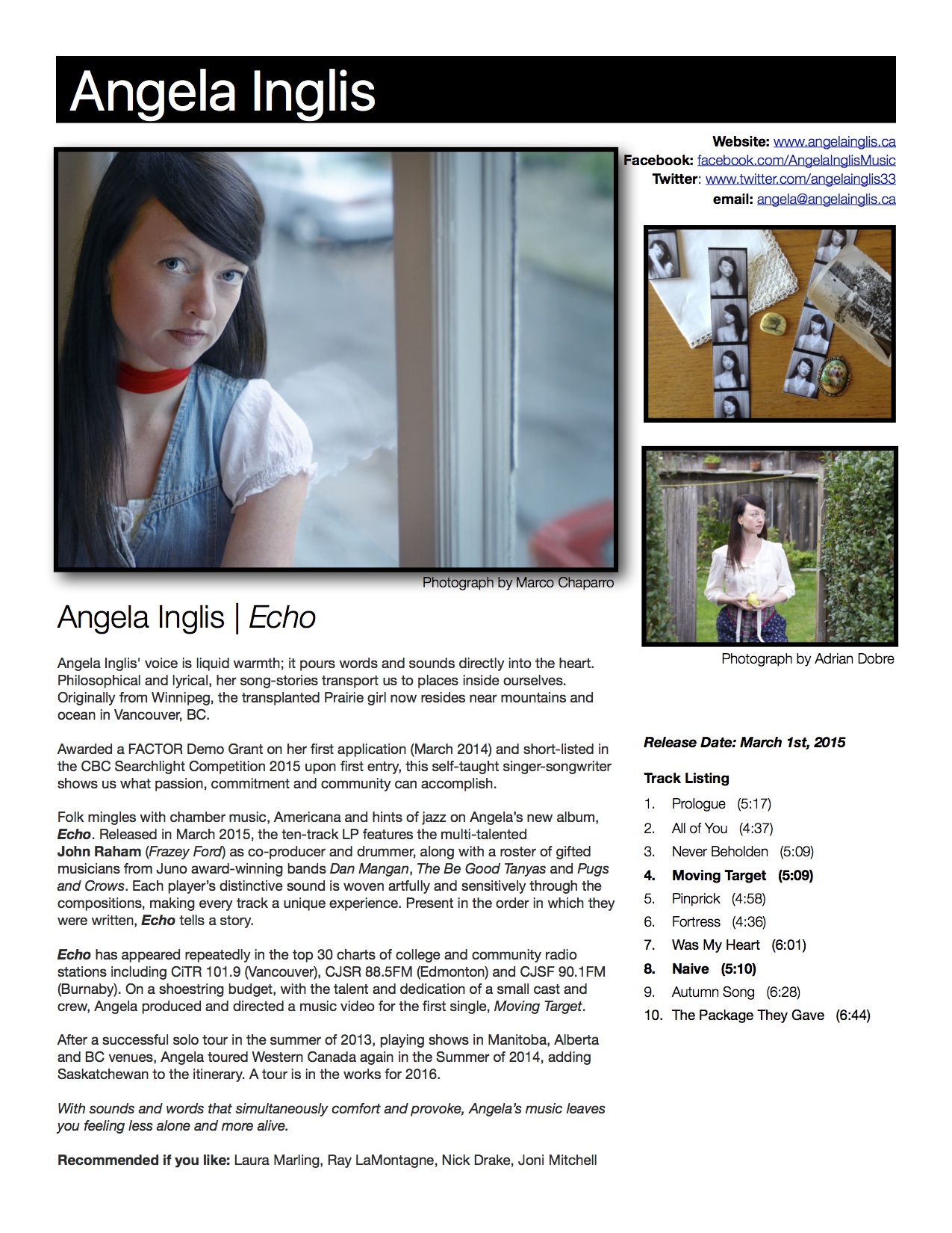 Angela Inglis Artist One-sheet - January 2016