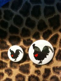 Black Rooster Button