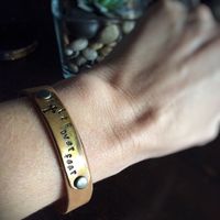 “Faith Over Fear” Copper & Leather Bracelet