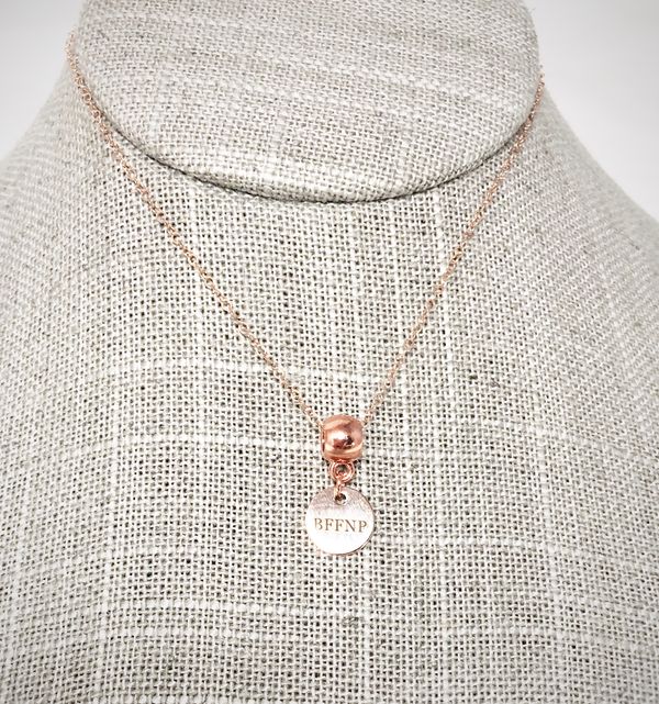 Best Friends necklace - rose gold charm and rose gold fill chain