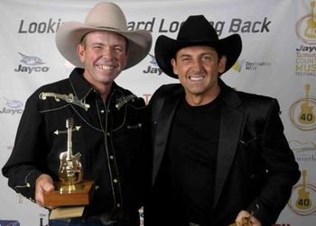 Dean & Lee Kernaghan after their Bush Ballad Song Of The Year Gold Guitar Win for Channel Country Ground 2012

