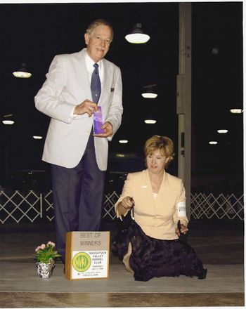 July 5, 2008 Calah wins her first AKC point under Dr. Gerald Mager.
