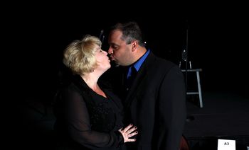 A quick kiss from my number one fan before opening night of "At First Blush" (October 2010)
