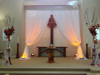 16 foot Ceremony Altar in Sheer Swag
