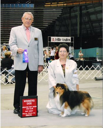 On May 20, 2007 at the Great Fort Myers Dog Show, Judge George Heitzman awarded Kody Winners Dog.

