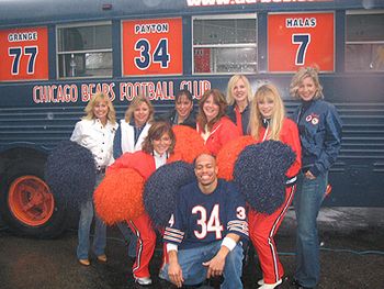 @WGN- We Da Bears video shoot. The Honey Bears stopped by that day
