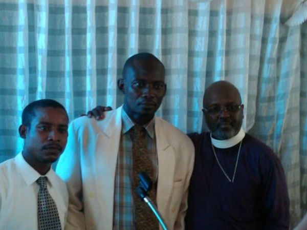 Bishop Joseph Harris alongside Pastor Dorces Enord of Life Changers Church of Haiti.