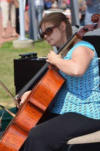 Rebecca Riley, cello, performing with Arbor at Summerset Festival of the Arts at UW-Baraboo
