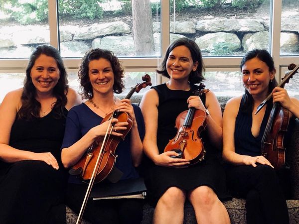 From left to right, Samantha Sinai (cello), Marie Pauls (viola) of the Arbor Ensemble, Shannon Farley (violin), and Laura Mericle (violin).  The quartet was a featured ensemble at the inaugural LunART Festival last summer and will perform Amy Beach's Quartet for Strings, Op. 89 on February 23.  