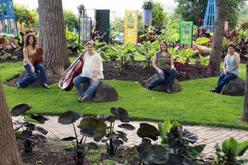 Arbor Ensemble at Janesville Rotary Gardens.  From left to right, Marie Pauls, Rebecca Riley, Stacy Fehr Regehr, and Berlinda Lopez.  Photo courtesy of Marsha Mood Photography.
