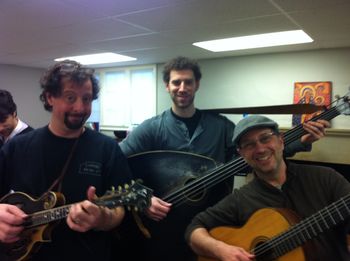 With MIke Marshall and Jeff Warschauer at the first rehearsal fo the Ger Mandolin Orchestra, 2011
