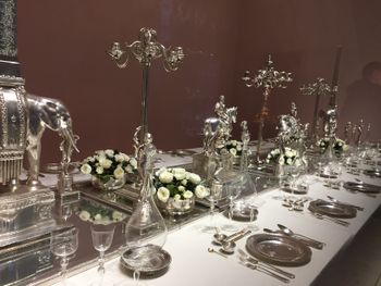 Just one of the very elaborate table settings at the Charlottenburg Palace
