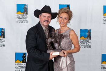 John with Eli and her Wrangler Award
