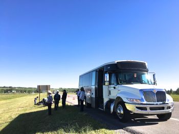 Breakdown on south Deerfoot Trail [ didnt expect this an hr into the start of the first day.   Everyone waited patiently  and visited until the new bus arrived :) ]
