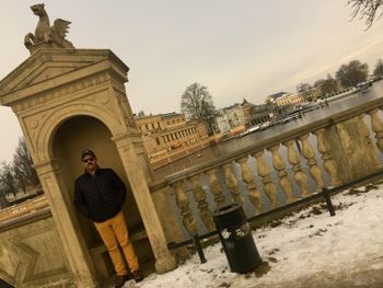 John at the gates of the Schwerin Castle
