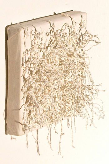 White acrylic strings out of canvas (2008)
