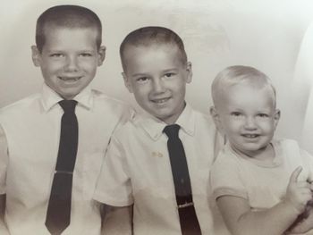 First group I ever sang with.  Me and my brothers, (L-R) Keith, Jeff and me.  The Staton Brothers.
