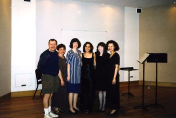 High School Senior Flute Recital with those who taught me from age 5.  Shown (L-R) Tom Kessler, Beth Sklar, Roz Etra, Me, Susan Cangro (1997)
