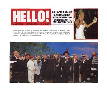 Night to remember. Sept 16 1995. Pavarotti and Friends. Modena, Italy.
