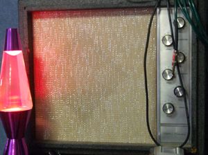 Silvertone Amp 1958. Used for most of the recording of Elephant In The Room.
The lava lamp helped a bit to.
