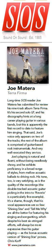 Album review - Sound On Sound magazine, Jan. 2014 (UK)

