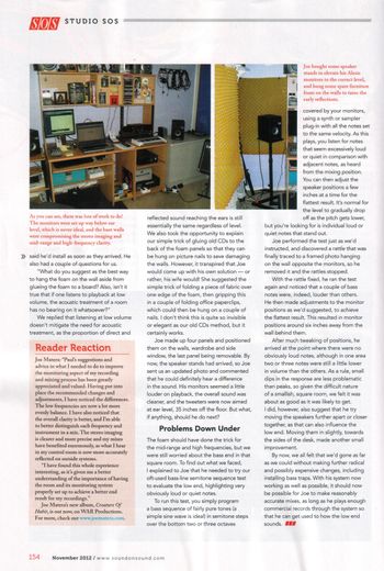 'Studio S.O.S' Sound On Sound magazine, Nov. 2012 (UK)

