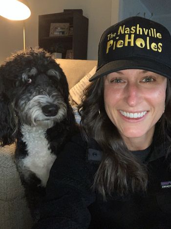 Miss Ginny's pup approves of her new trucker hat! Good dog!
