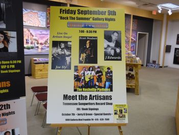 Our picture on the poster! Details too about the shows in this fabulous store! Our new EP Neon Boneyard is available in this store!

