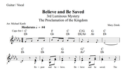 Believe And Be Saved Sheet Music/Guitar Vocal
