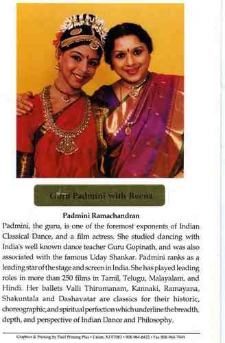 Reena with her Guru - The Late Padmini Ramachandran
