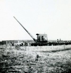 Taking up the Ballantrae Spur track near the 9th Concession. Ca 1930. Eugene Lemon photo