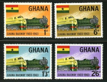 Ghana 324-327 1963 60 years of railways
