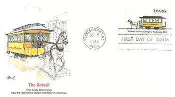 1983 FDC 150 years of streetcars Kennebunkport Me the Bobtail
