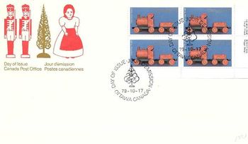 1979 FDC wooden toy train
