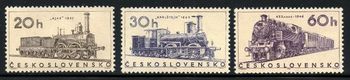 1557-1559 1966. Low denominations. Czech locomotives
