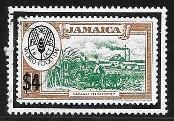 528 1981 World Food Day re-issue from 130 1938 one shilling overprinted with $4.

