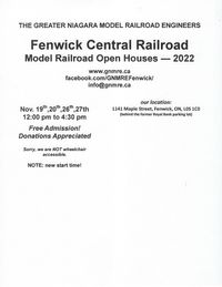Fenwick Greater Niagara Model Railroad Engineers Open House
