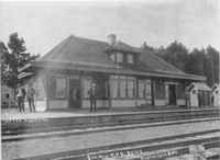 Bobcaygeon station, photo believed to have been taken at or around completion in 1904. Bobcaygeon Public Library