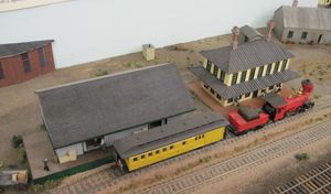 The C&P Cobourg station on Ted Rafuse's Cobourg & Peterborough Railroad H0 Layout. 