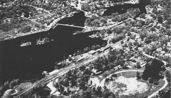 Bobcaygeon aerial view. 1955. Harry Oudenaren Collection