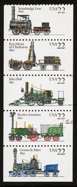 2322-2326 1987 Early American locomotives
