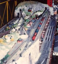 This "mountain module" view dates from its exhibition days 40 years ago. Somewhat altered, it has now been incorporated into my permanent layout.