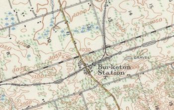 DND "D02 1930 Scugog" map of Burketon when it was a busy junction station.
