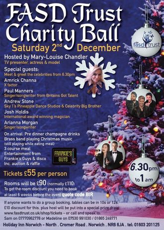FASD Trust Charity Ball
Holiday Inn (Norwich)
Saturday 2nd December 2017