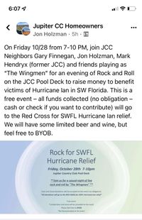 Hurrican Relief fundraiser for SWFLA, Jupiter Country Club Pool area, Jupiter FLA