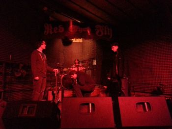 Soundcheck before going on at Red Eyed Fly
