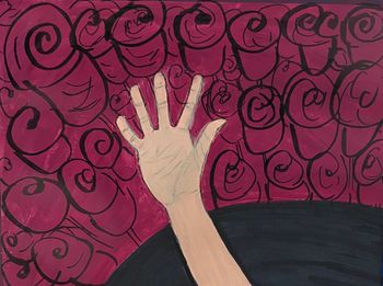 "Reaching for Rosalee", acrylic, marker
